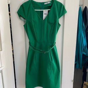 Mango Green Ponte Sheath Dress w/ belt (M)